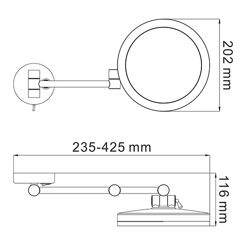 Зеркало косметическое WasserKRAFT  K-1004  