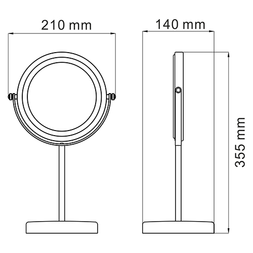 Зеркало косметическое WasserKRAFT  K-1003  