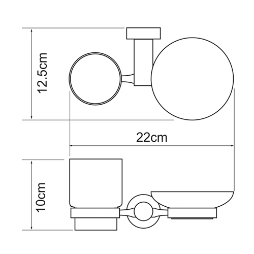 Стакан и мыльница навесной WasserKRAFT DONAU K-9426C  