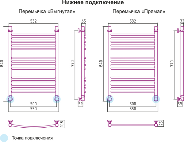 Полотенцесушитель водяной Сунержа БОГЕМА+ 00-0220-8050 800х500 