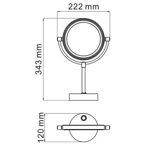 Зеркало косметическое WasserKRAFT  K-1005  