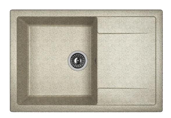 Мойка кухонная из литьевого мрамора Dr. Gans ТЕХНО 760 25.030.D0760.408 76*51 см. серый
