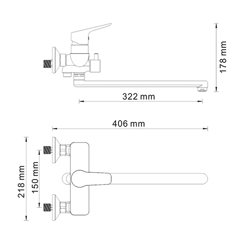 Смеситель WasserKRAFT DINKEL 4502L универсальный 