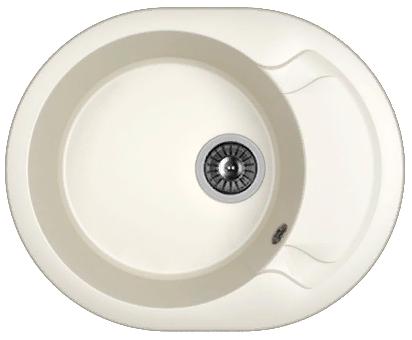 Мойка кухонная из литьевого мрамора Dr. Gans БЕРТА 580 25.040.B0580.401 58*47 см. белый