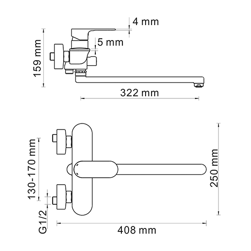 Смеситель WasserKRAFT DINKEL 5802L универсальный 