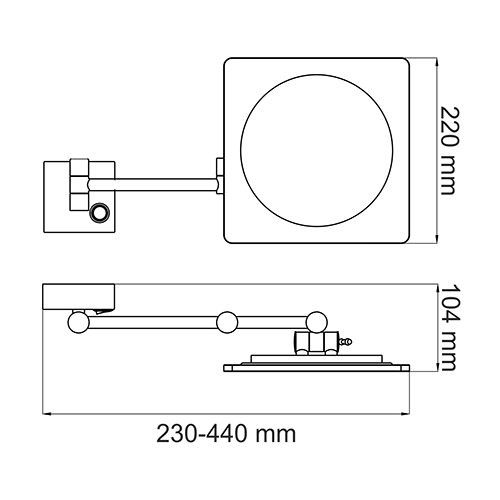 Зеркало косметическое WasserKRAFT  K-1008  