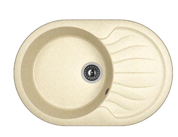 Мойка кухонная из литьевого мрамора Dr. Gans БЕРТА 760 25.040.C0760.403 76*51 см. латте