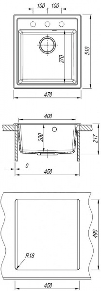 Мойка кухонная из литьевого мрамора Dr. Gans НИКА 470 25.070.B0470.403 47*51 см. латте