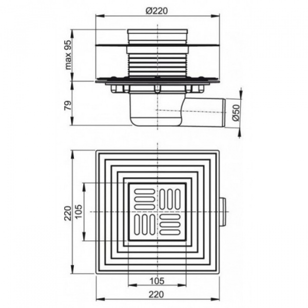 Трап сливной Alcaplast  APV1324  