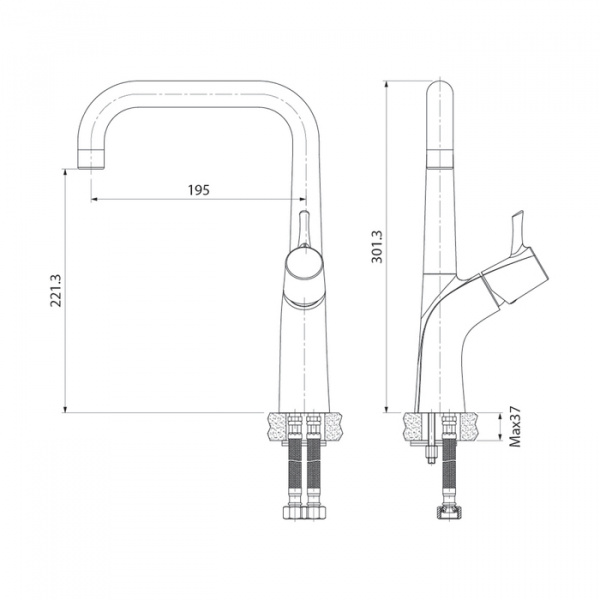 Смеситель IDDIS KITCHEN LINE K07SB0Li05 для кухонной мойки 
