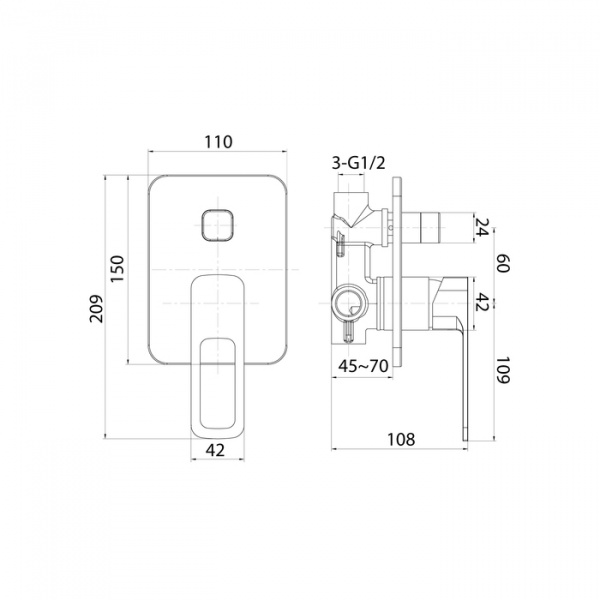 Смеситель IDDIS SLIDE SLIBL00i67  