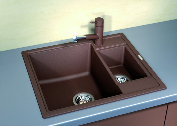 Мойка кухонная керамогранитная Florentina ЛИПСИ 580K 20.210.D0580.303 58*51 см. мокко