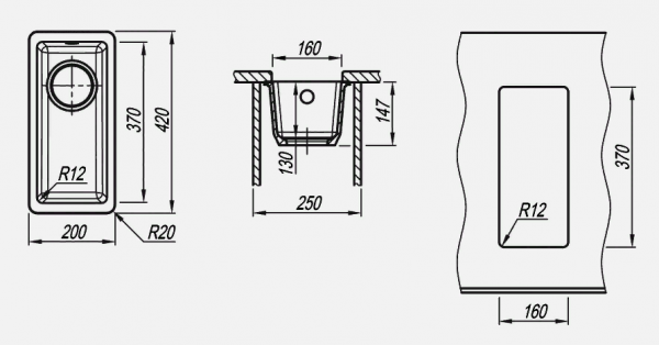 Мойка кухонная керамогранитная Florentina ВЕГА 160 22.300.00160.201 20*42 см. жасмин