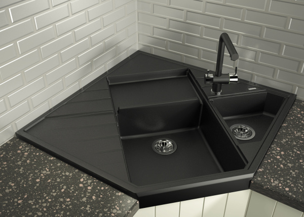Мойка кухонная керамогранитная Florentina БОМБЕЙ 20.375.J0900.302 90*61 см. антрацит