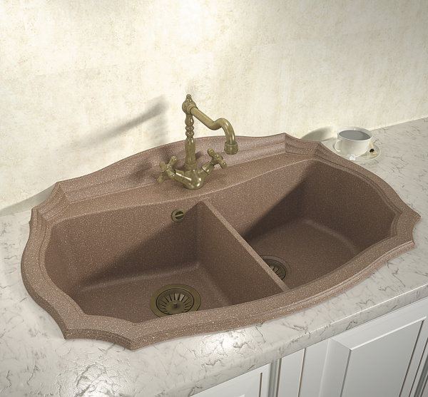 Мойка кухонная керамогранитная Florentina ЭМИЛИЯ 870 20.365.F870.107 87*55 см. песочный