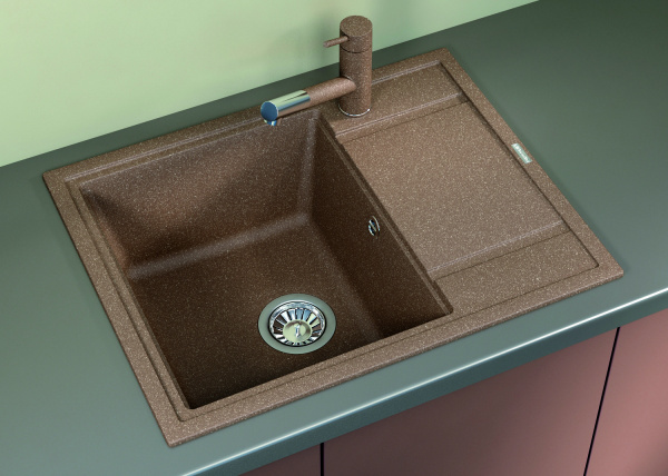 Мойка кухонная керамогранитная Florentina ЛИПСИ 650 20.125.C0600.302 65*51 см. антрацит