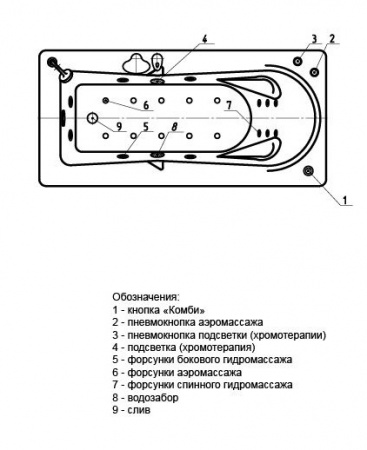 Ванна акриловая Aquatek ЛЕДА  170x80 см. 