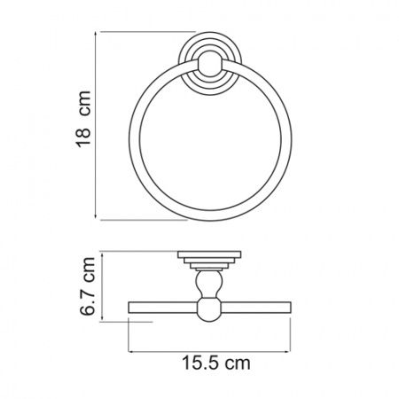 Полотенцедержатель WasserKRAFT AMMER K-7060  